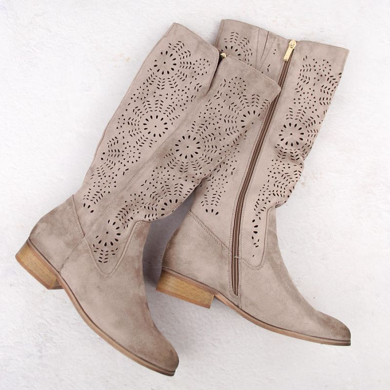 Dámske semišové zateplené čižmy khaki Potocki 12522 38