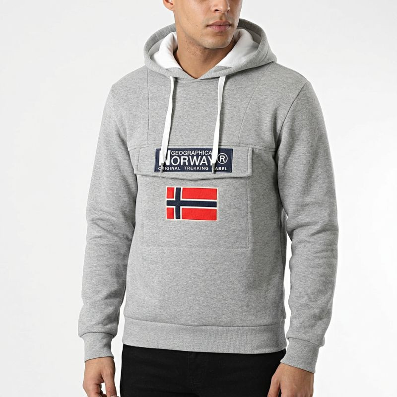 Geographical Norway Gadrien DB 054 M WW6114H/GN/Blended Grey / White mikina XL (obrázek 7)