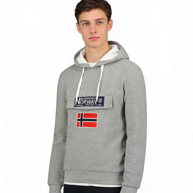 Geographical Norway Gadrien DB 054 M WW6114H/GN/Blended Grey / White mikina XL (obrázek 6)