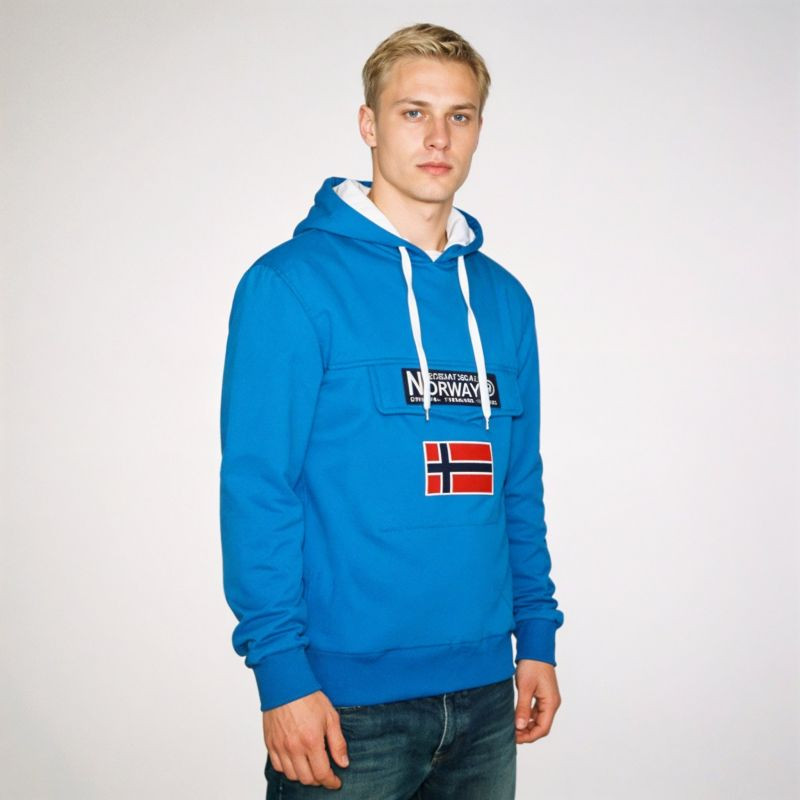 Geographical Norway Gadrien DB 054 M WW6115H/GN-Royal Blue / White mikina L (obrázek 7)
