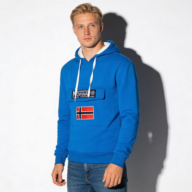 Geographical Norway Gadrien DB 054 M WW6115H/GN-Royal Blue / White mikina L (obrázek 5)