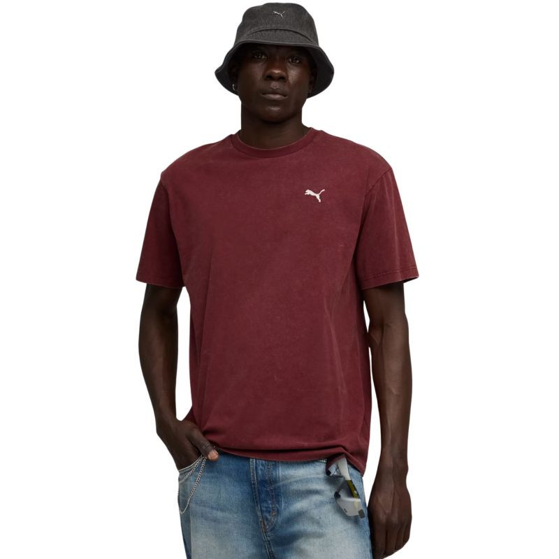 Pánské tričko Puma Ess Elevated Relaxed Wash Tee burgundy 688048 96 pánské m
