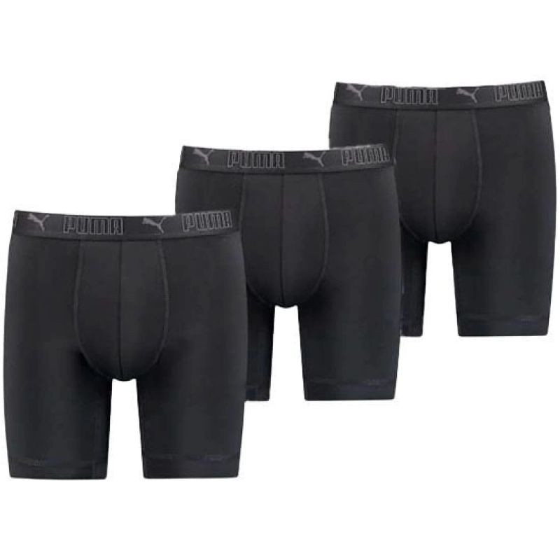 Pánské boxerky Puma Long 3-Pack černé pohodlné XL