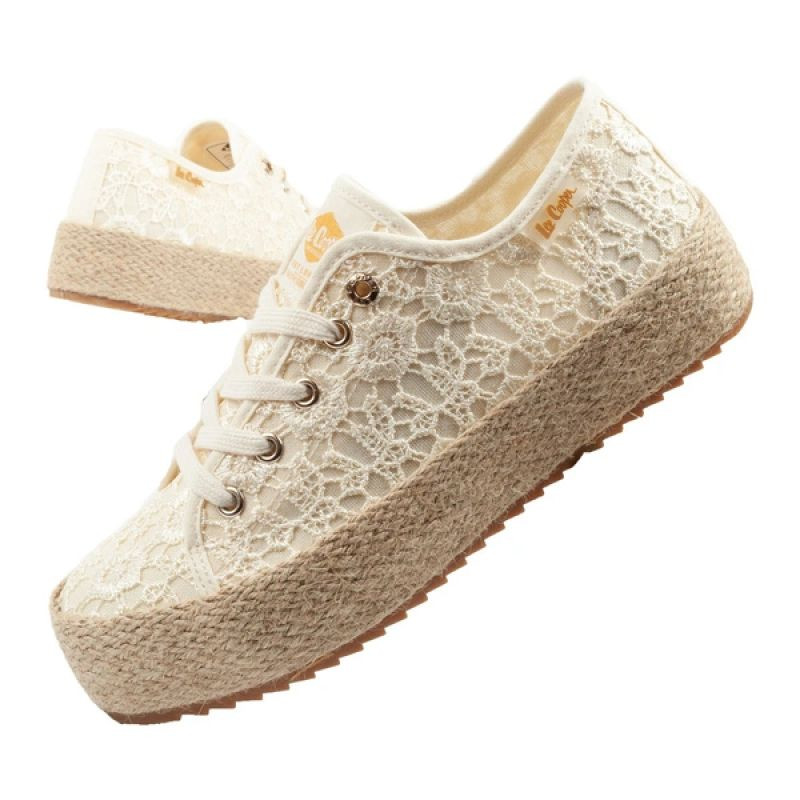 Lee Cooper Dámske šnurovacie športové topánky Beige Dámske tenisky na platforme 41