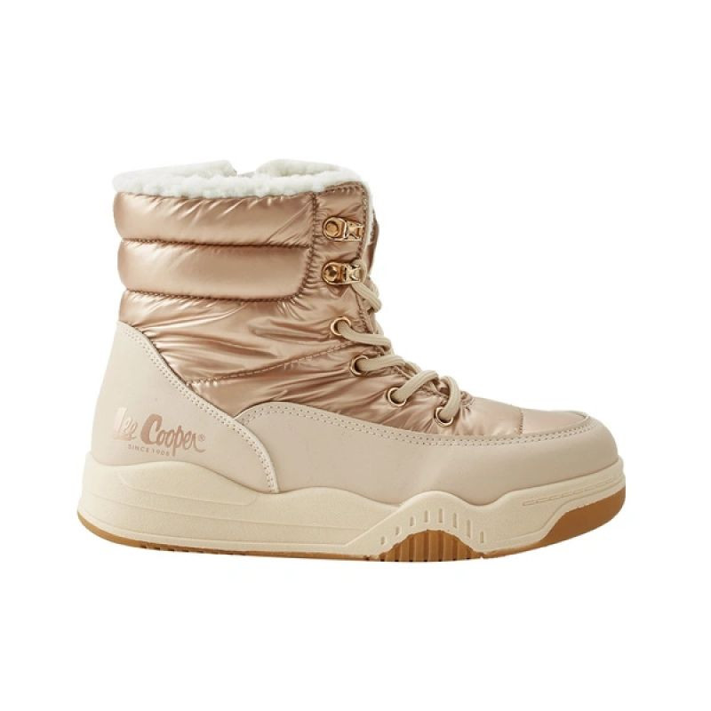Lee Cooper – dámské zimní boty v metalickém provedení, zateplené kotníkové boty na zip 38