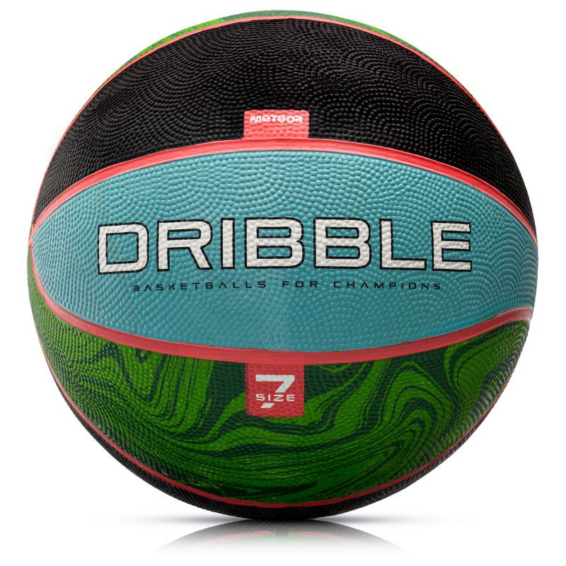 Basketbalový míč Meteor Dribble modrý/zelený univerzita