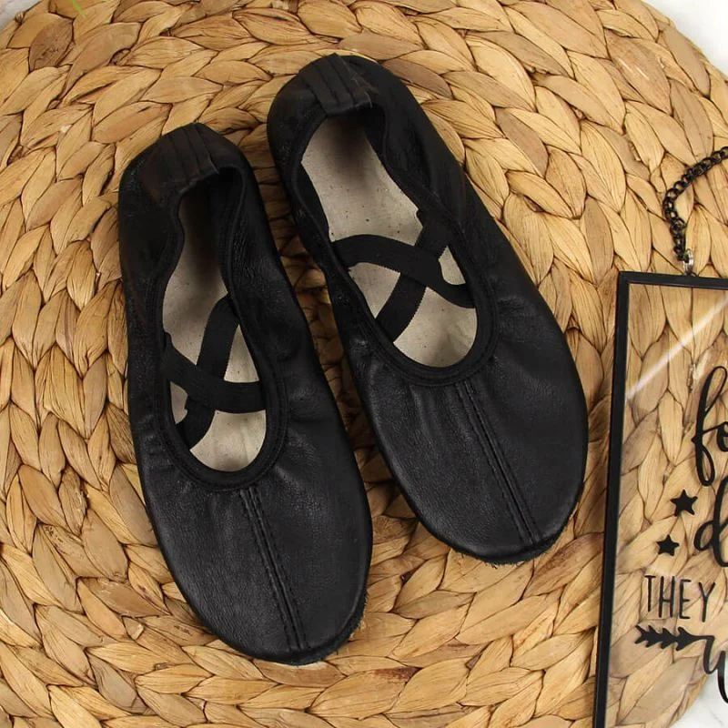 Dievčenské kožené baleríny čierne - Nazo 23