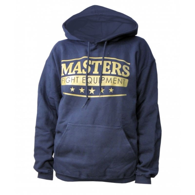 Masters mikina s kapucí M BS-MFE 06855-M1208 tmavě modrá se zlatým potiskem+L