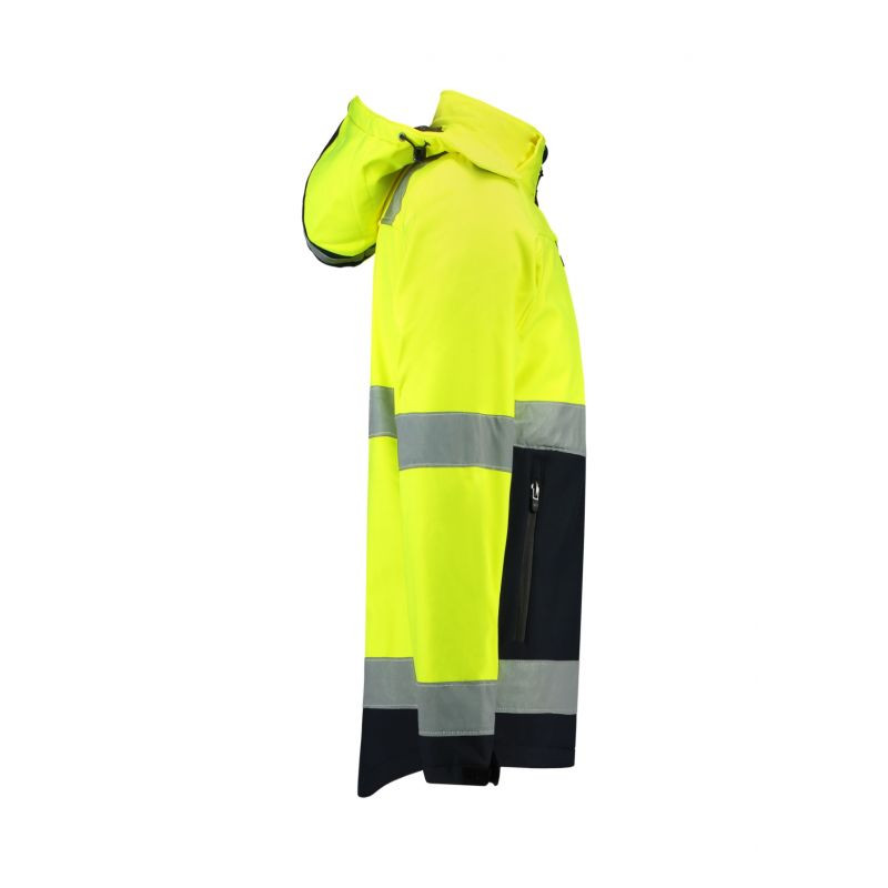 Dvojfarebná pánska bunda Rimeck EN ISO 20471 Softshell M MLI-T5297 fluorescenčná žltá M