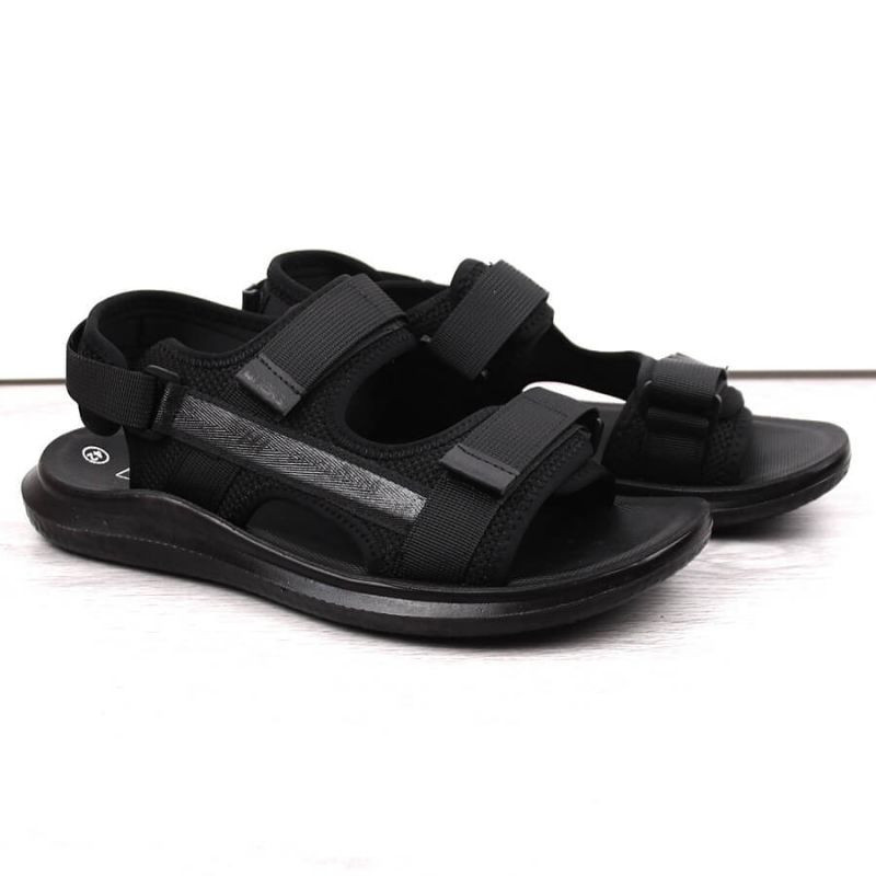 Pánské sportovní sandály M 23MN02-5801 na suchý zip černé - Novinky 45