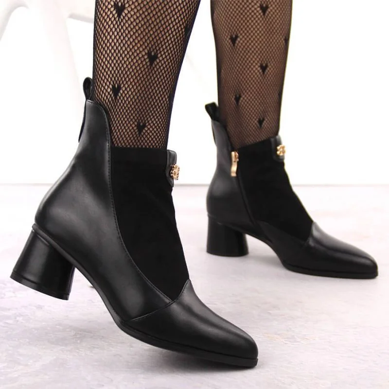 D&A S.Barski Premium Collection W OLI232A čierne čižmy na podpätku 37