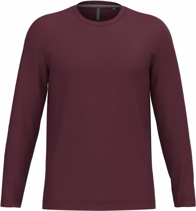 Kariban K 359 Pánské tričko s dlouhým rukávem 20.K359 wine 4XL