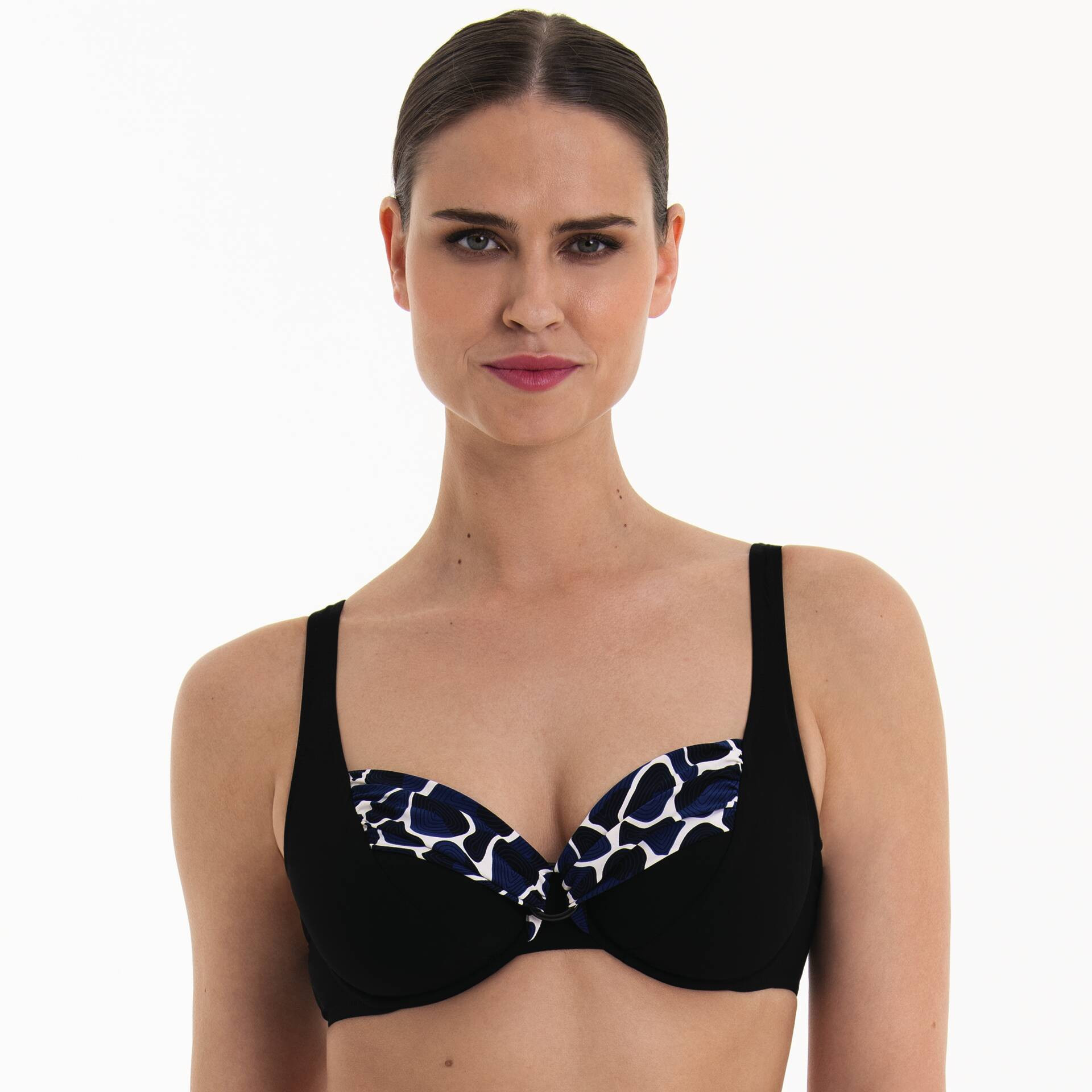 Style Hermine Vrchný diel plaviek - Vrchný diel 8438-1 schwarz/pool blue - Anita Classix 465 schwarz/pool blue 38D