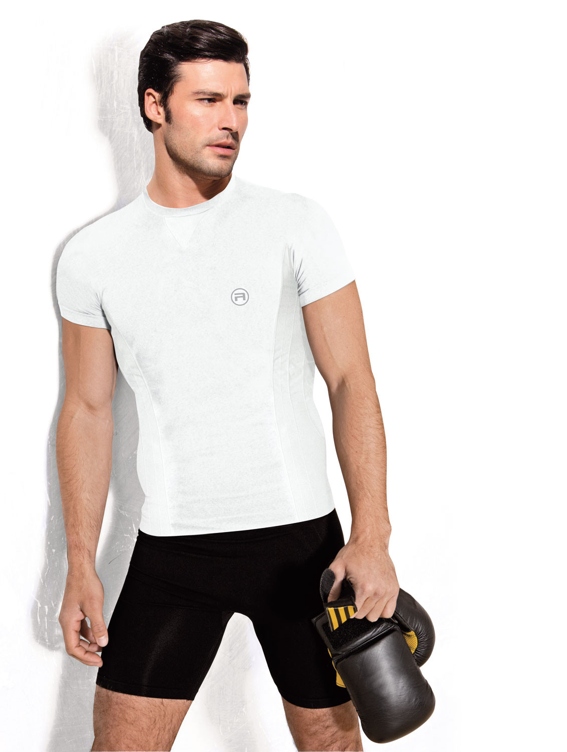 Pánské bezešvé triko krátký rukáv model 13725014 Barva: Bílá, Velikost: S/M - Active-Fit