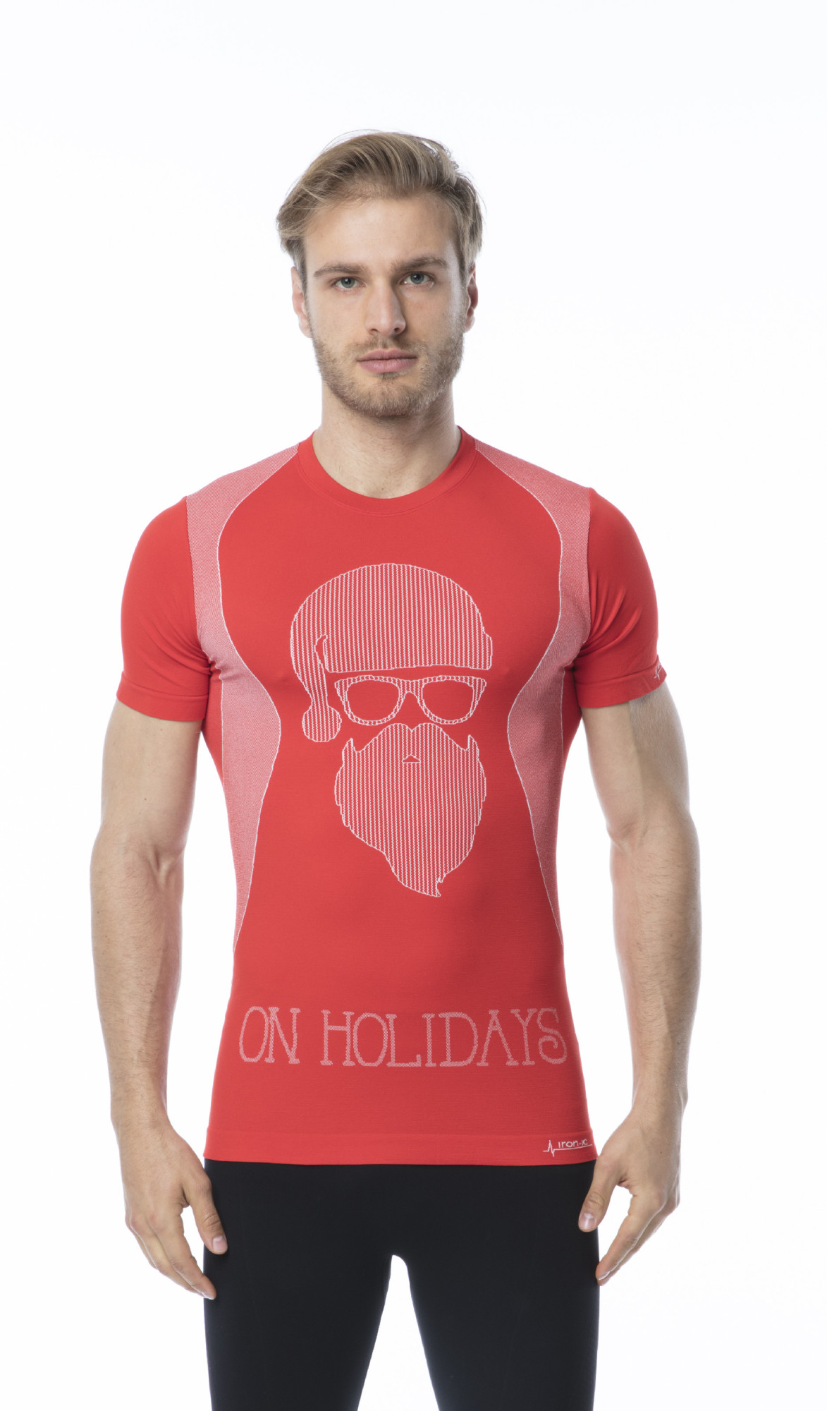 Pánské funkční tričko s krátkým rukávem IRON-IC - Hipster - červená Barva: Červená, Velikost: L/XL