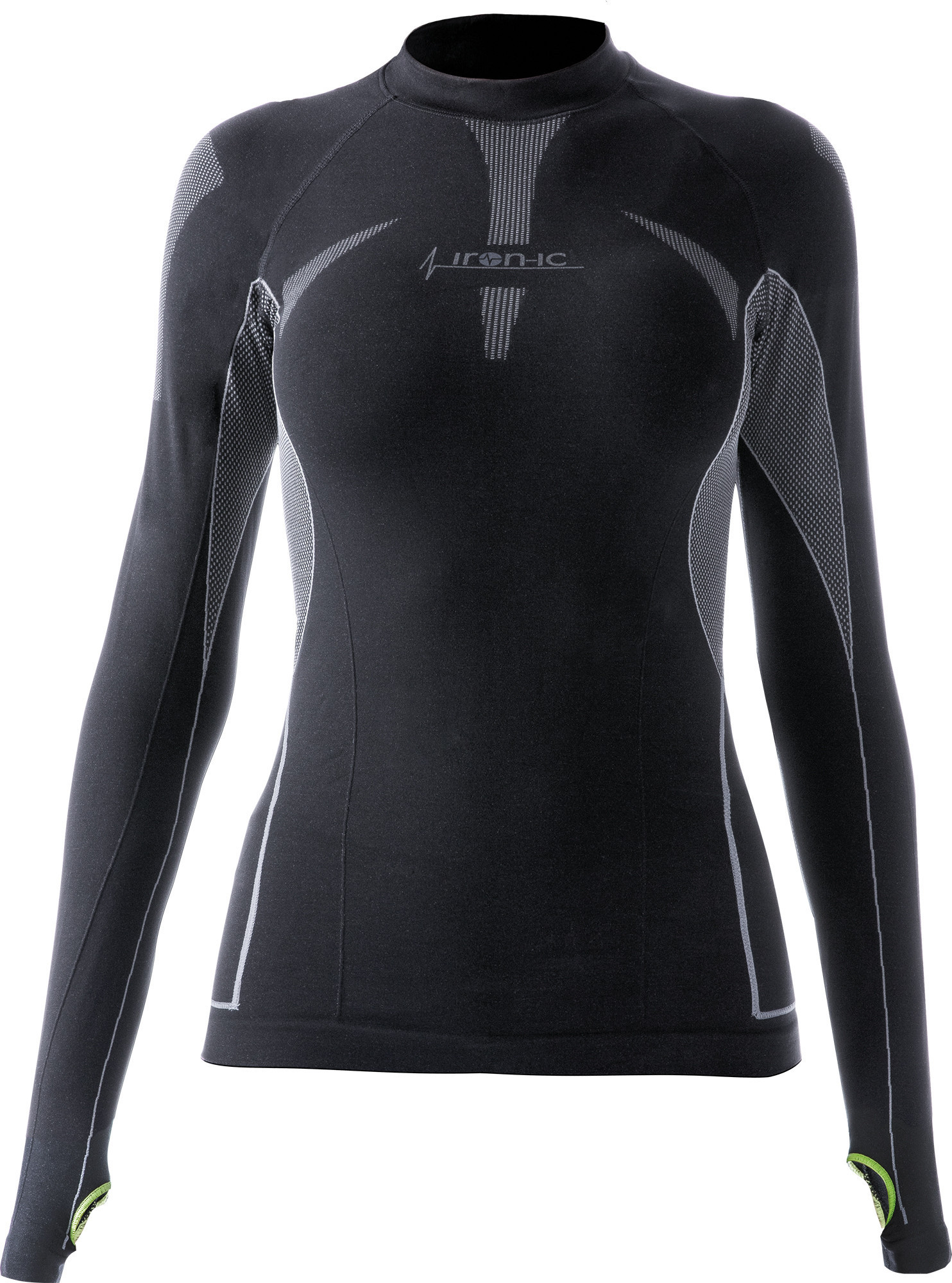 Dámské sportovní tričko s dlouhým rukávem IRON-IC - černá Barva: Černá, Velikost: L/XL
