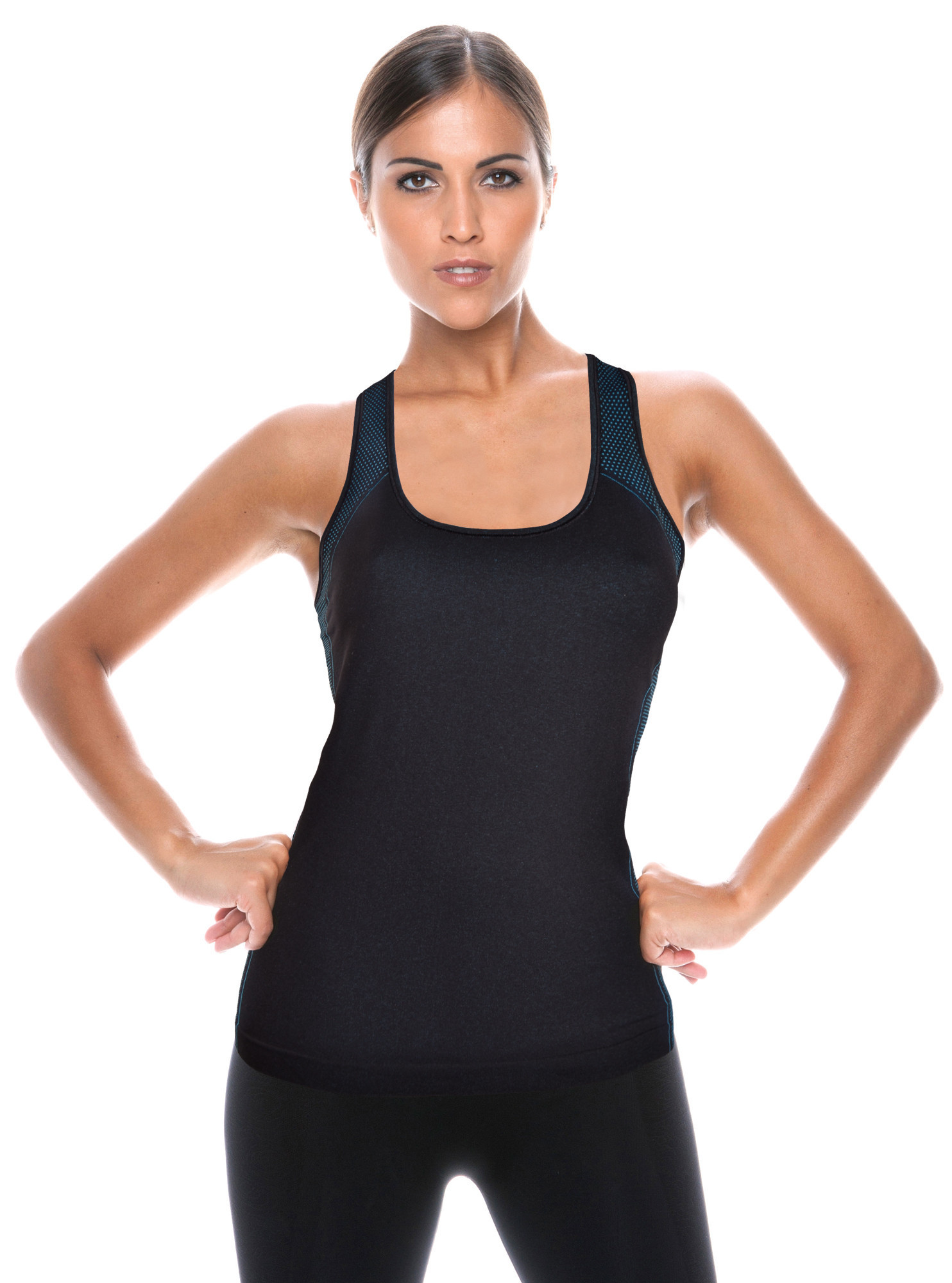 Active-Fit Dámská sportovní košilka se širokým ramínkem ACTVE.FIT Barva: Černá, Velikost: L/XL