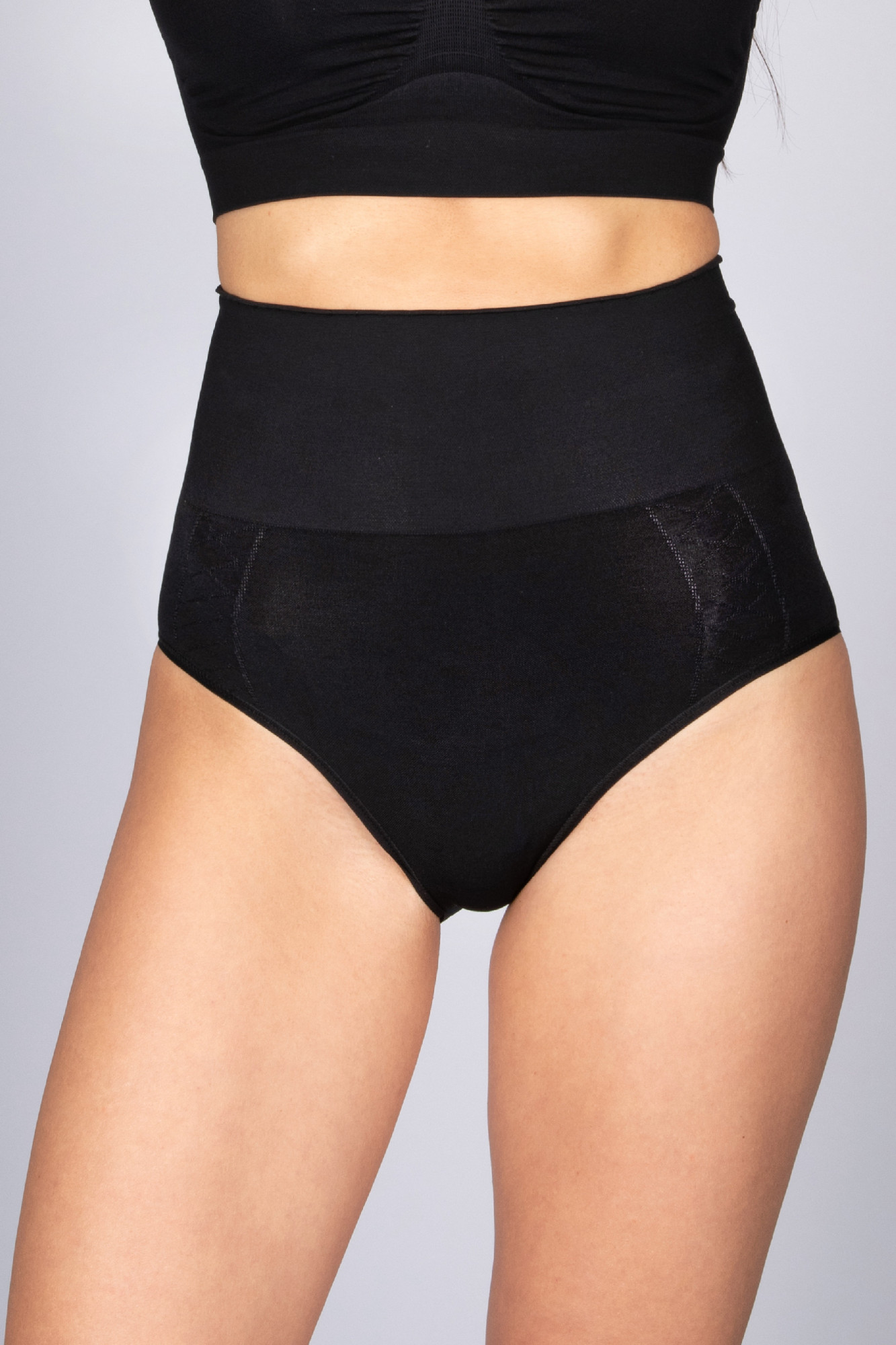 Kalhotky stahovací s vysokým pasem bezešvé Slip Bodyeffect Oro Barva: Černá, velikost L/XL