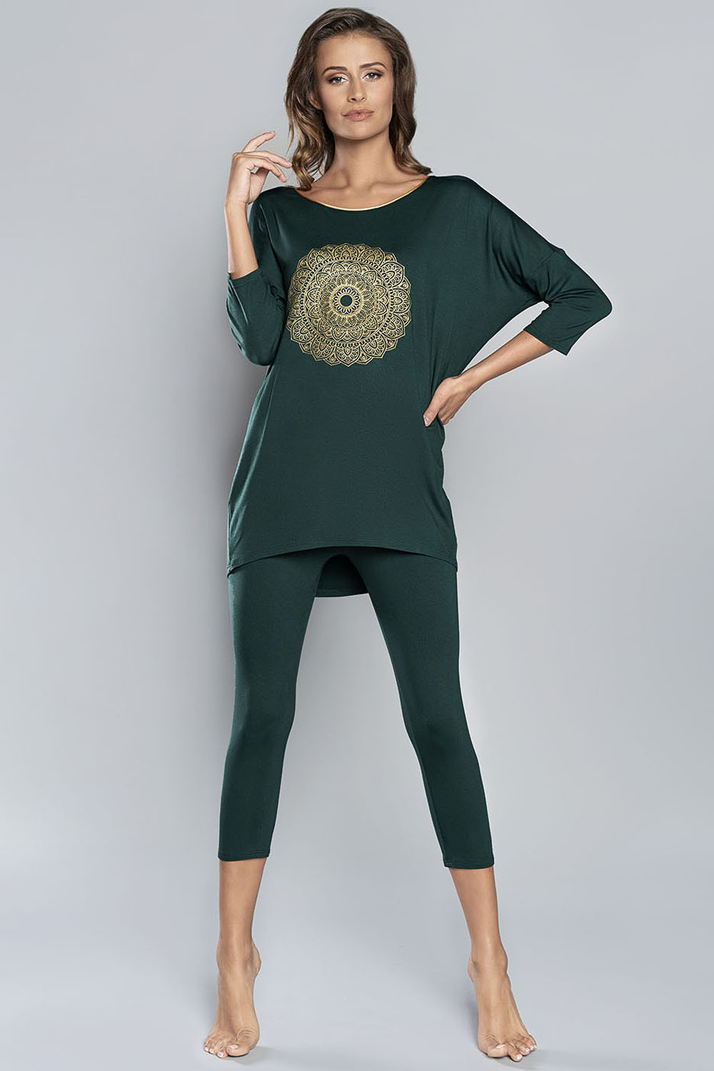 Italian Fashion Mandala r.3/4 sp.3/4 kolor:zielony S