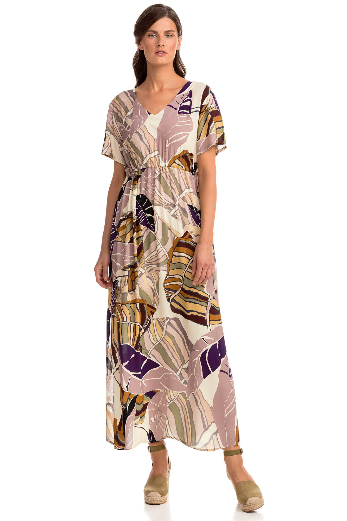 Letní dámské šaty BEIGE S model 15202750 - Vamp