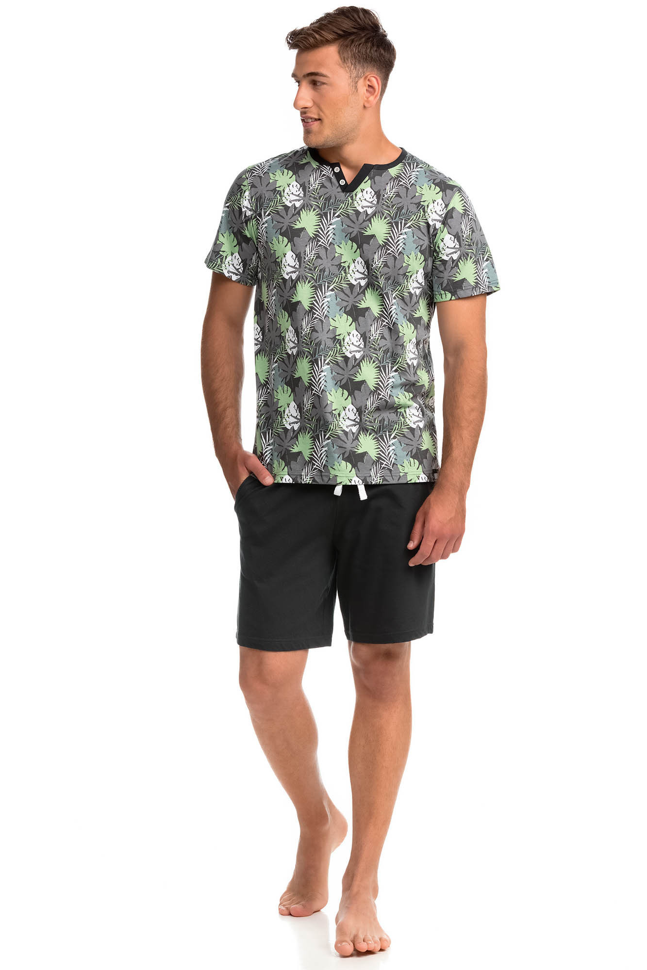 Vamp - Pohodlné dvoudílné pánské pyžamo 14717 - Vamp green sea M