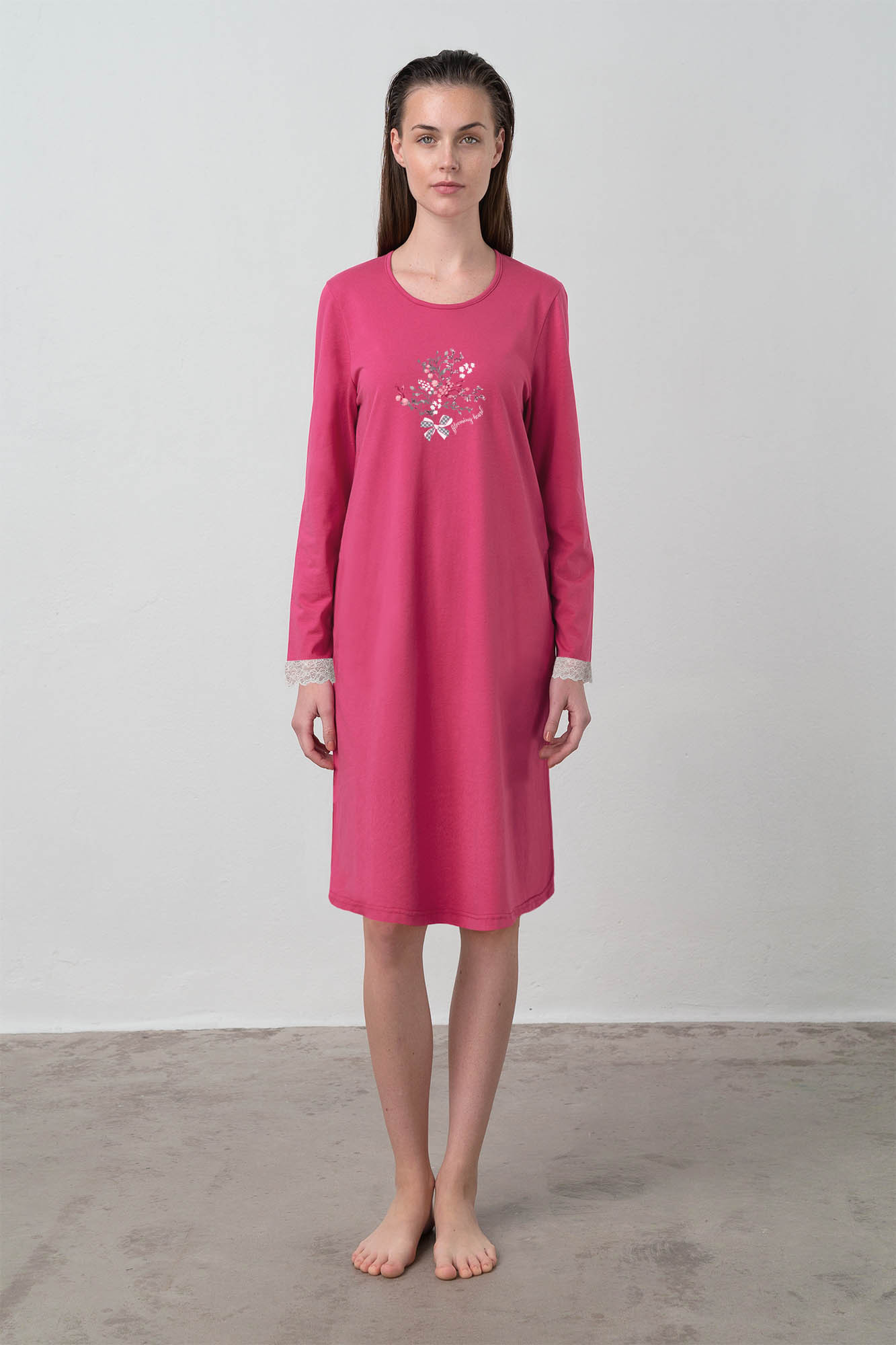 Dámská noční košile model 17648014 - Vamp Barva: pink ice, Velikost: L