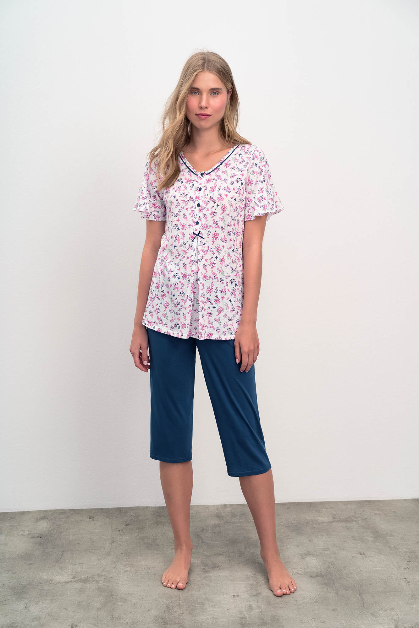 Dvoudílné dámské pyžamo model 17159997 - Vamp Barva: blue royal, Velikost: 6XL