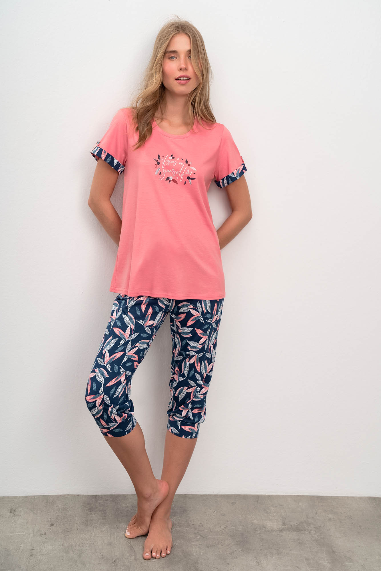 Dvoudílné dámské pyžamo model 17160313 - Vamp Barva: pink ice, Velikost: S
