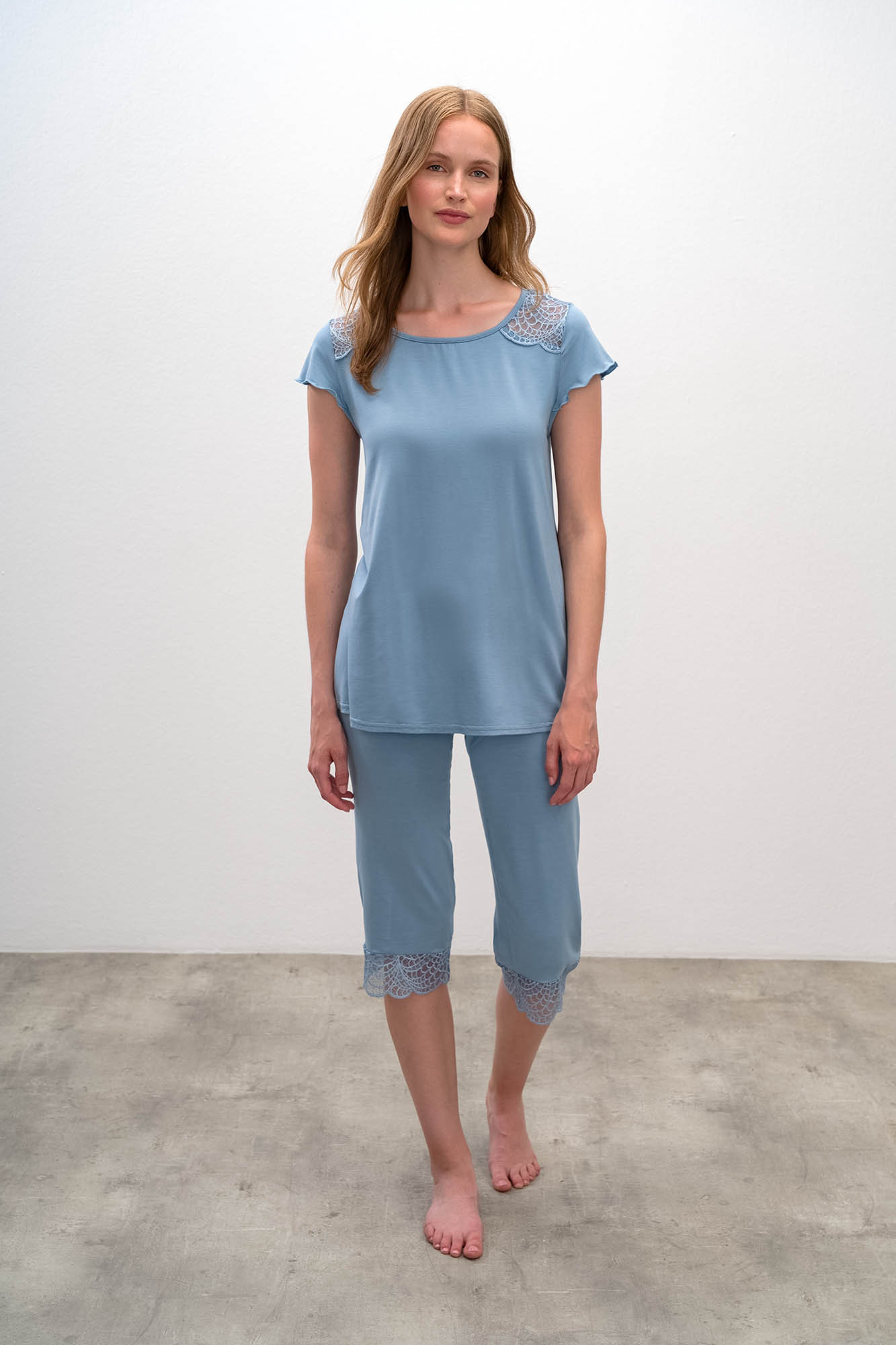 Vamp - Dámské doudílné pyžamo 16152 - Vamp Barva: blue serene, Velikost: S