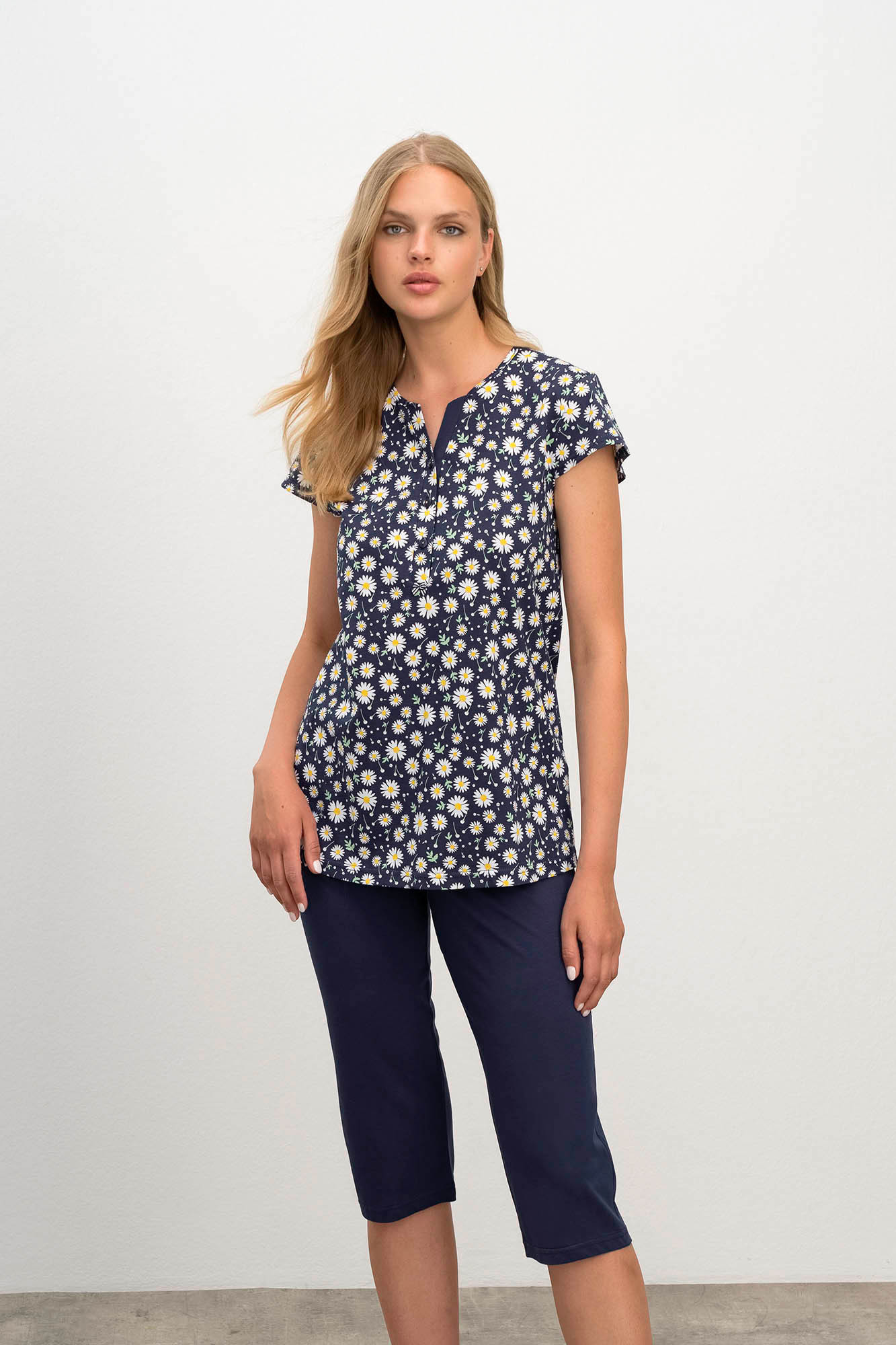 Vamp - Dvoudílné dámské pyžamo 16206 - Vamp Barva: blue marine, Velikost: S