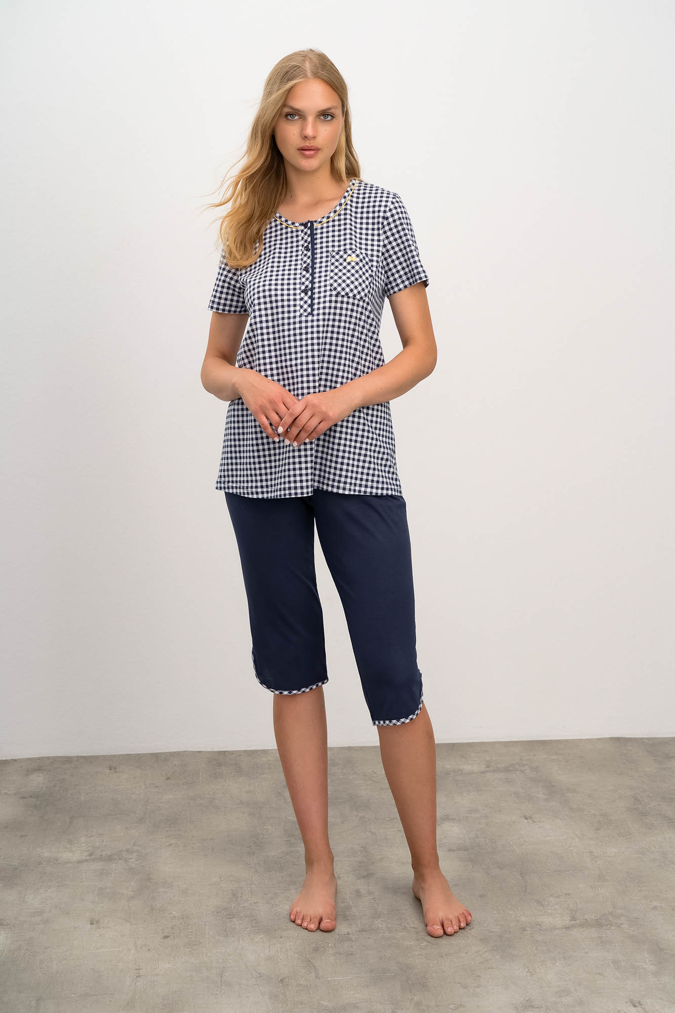 Dvoudílné dámské pyžamo model 17161832 - Vamp Barva: blue marine, Velikost: S