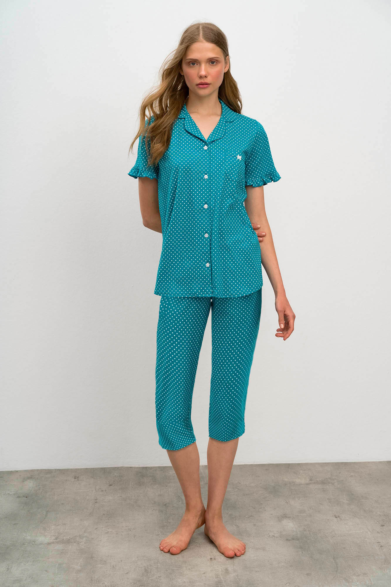 Dvoudílné dámské pyžamo model 17161985 - Vamp Barva: blue lagoon, Velikost: XL
