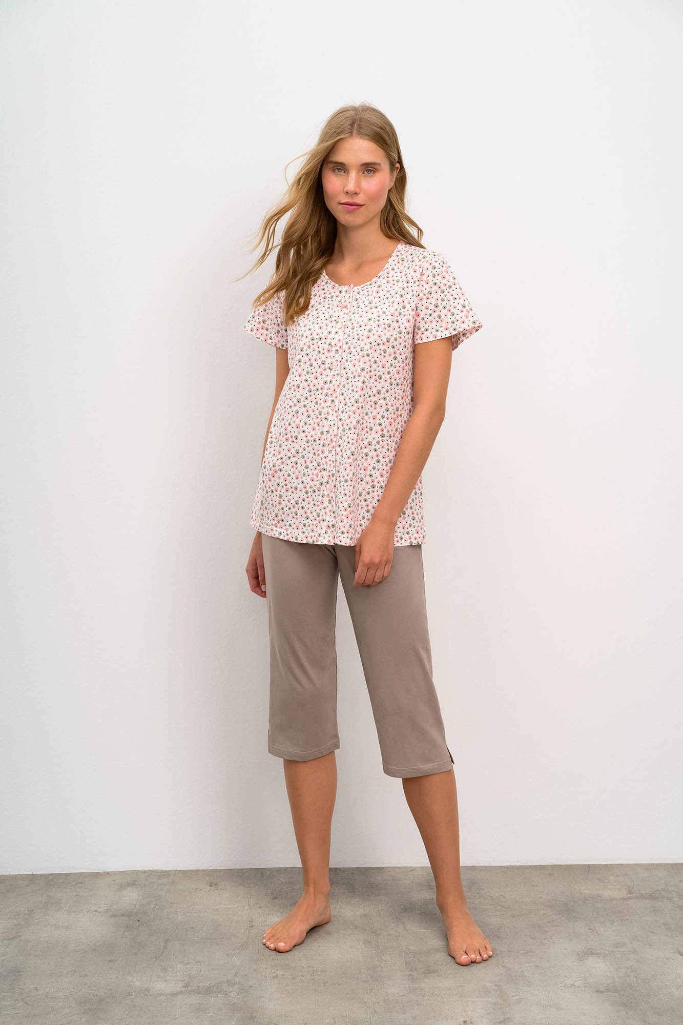 Vamp - Dvoudílné dámské pyžamo 16312 - Vamp Barva: pink gray, Velikost: M