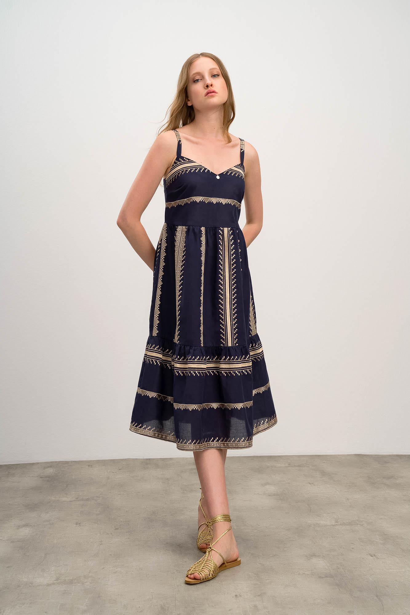 Vamp - Elegantní dámské šaty 16501 - Vamp blue marine S