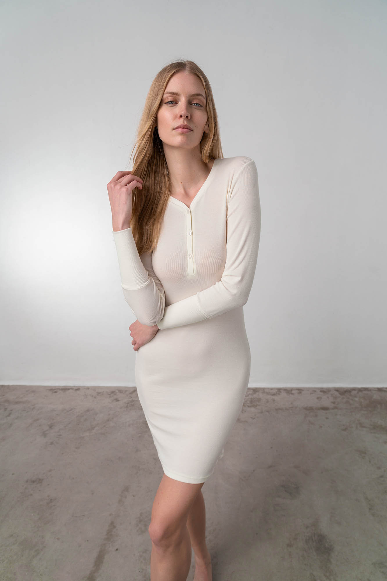 Vamp - Dámské pohodlné šaty - Brianne 17173 - Vamp Barva: cream, Velikost: M
