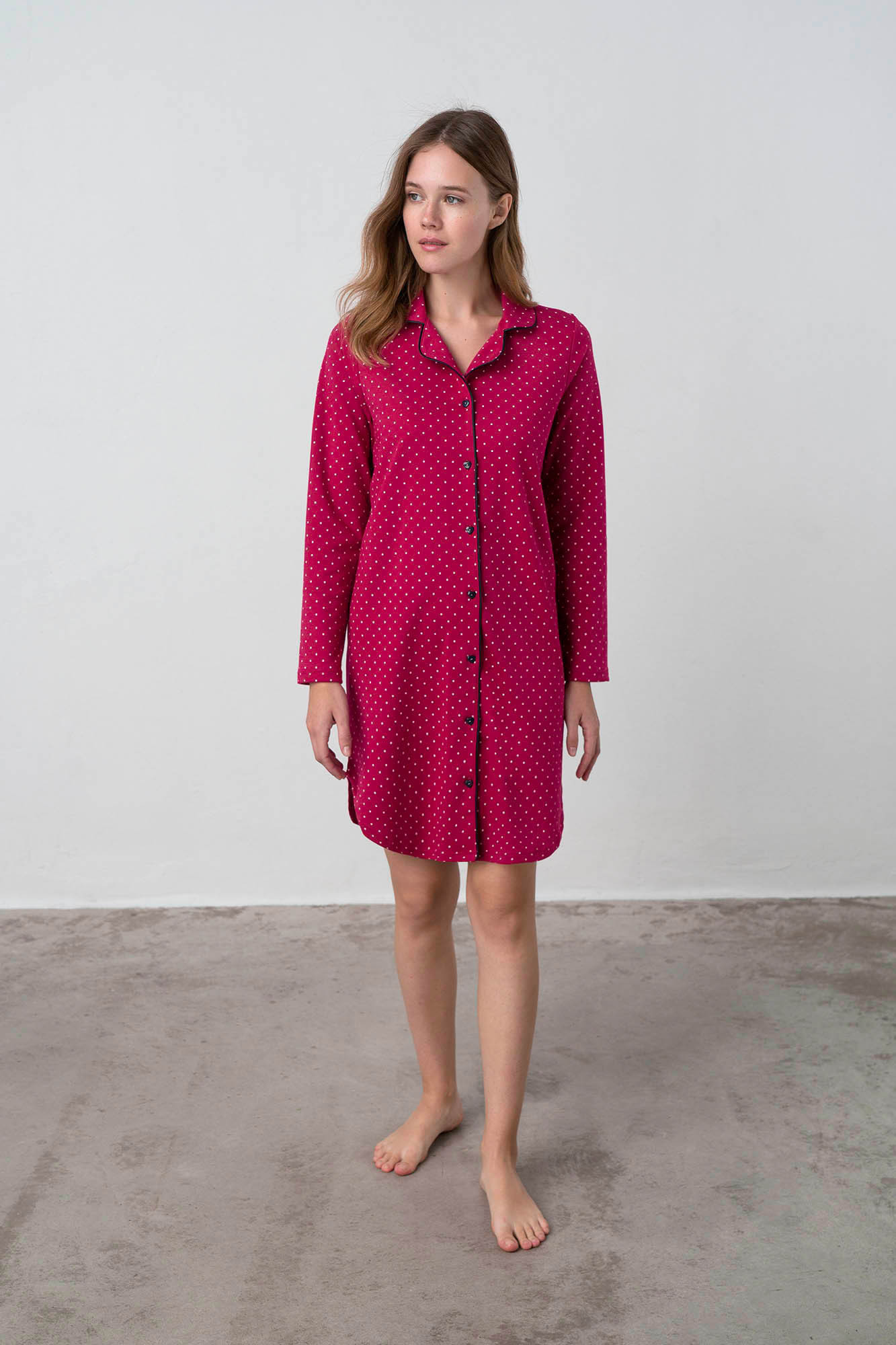 Vamp - Dámská noční košile - Macy 17451 - Vamp Barva: red cerise, Velikost: XL