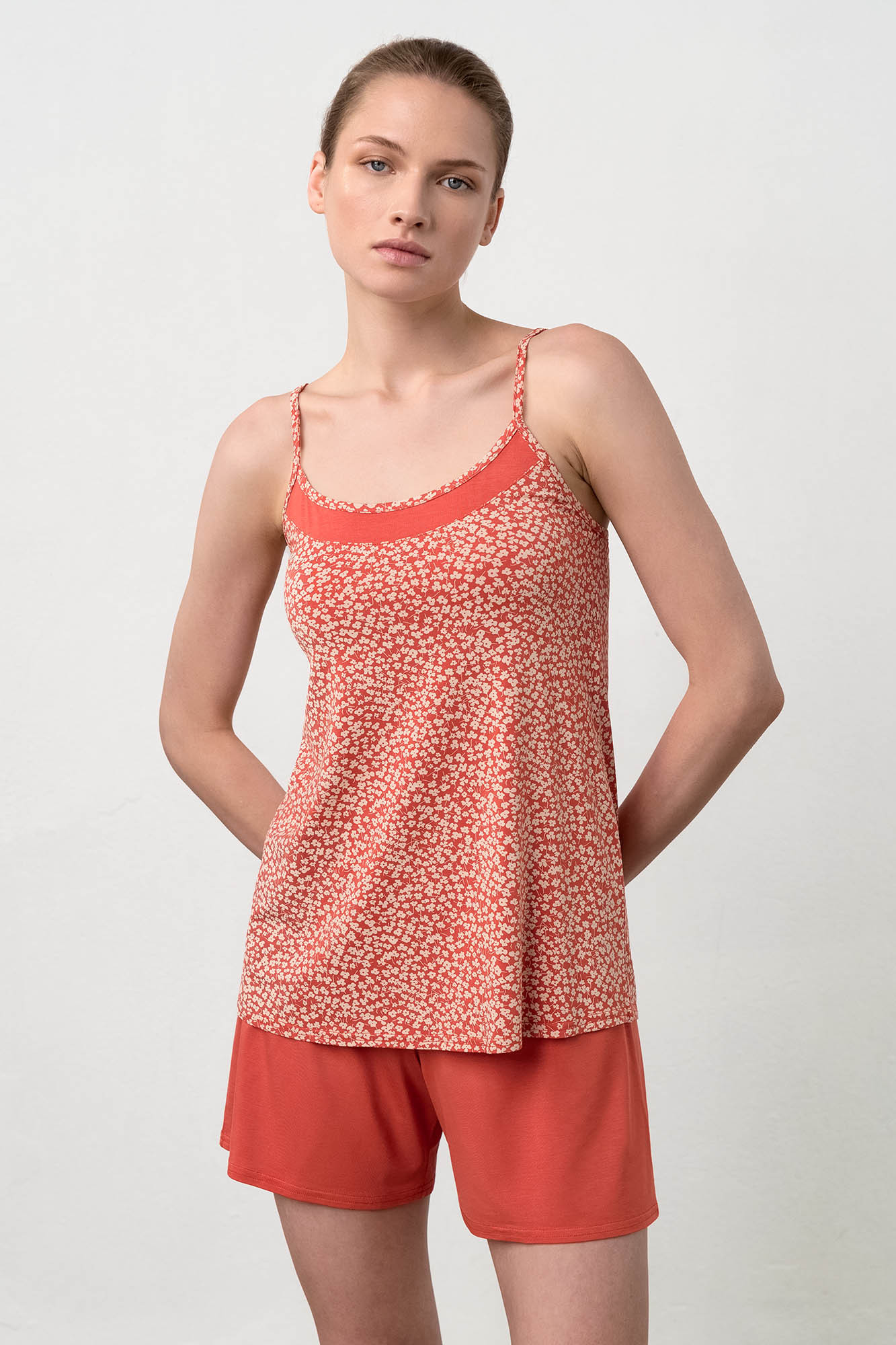 Vamp - Dvoudílné dámské pyžamo – Trifolia 18156 - Vamp Barva: red chili, Velikost: XL