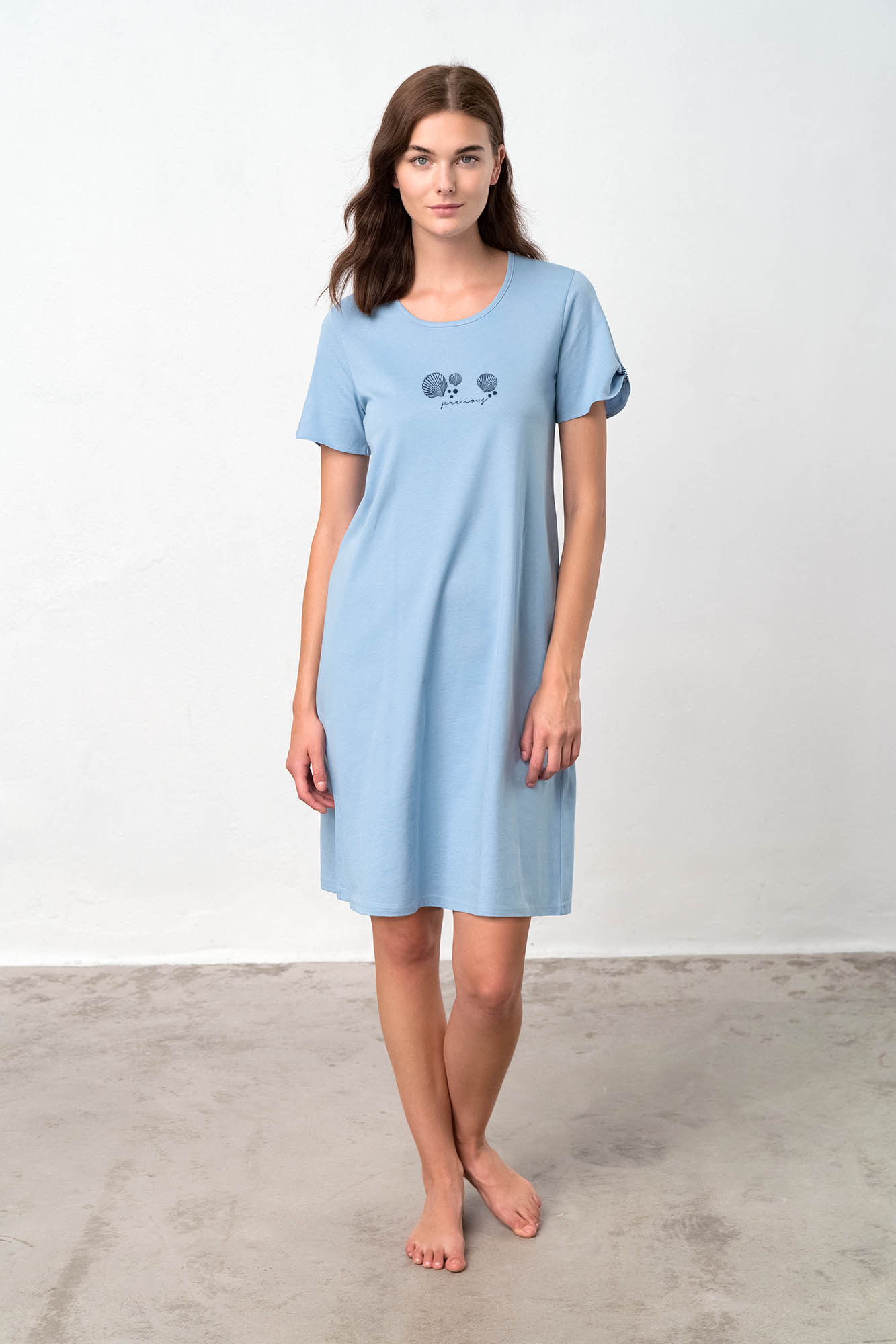Dámská noční košile – model 18362647 - Vamp Barva: blue cloud, Velikost: M