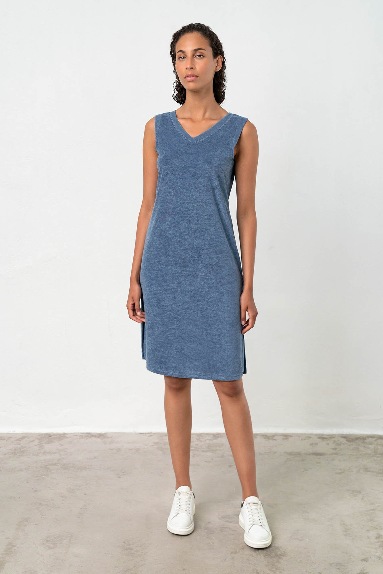 Vamp - Pohodlné froté šaty – Anissa 18370 - Vamp Barva: blue horizon, Velikost: S