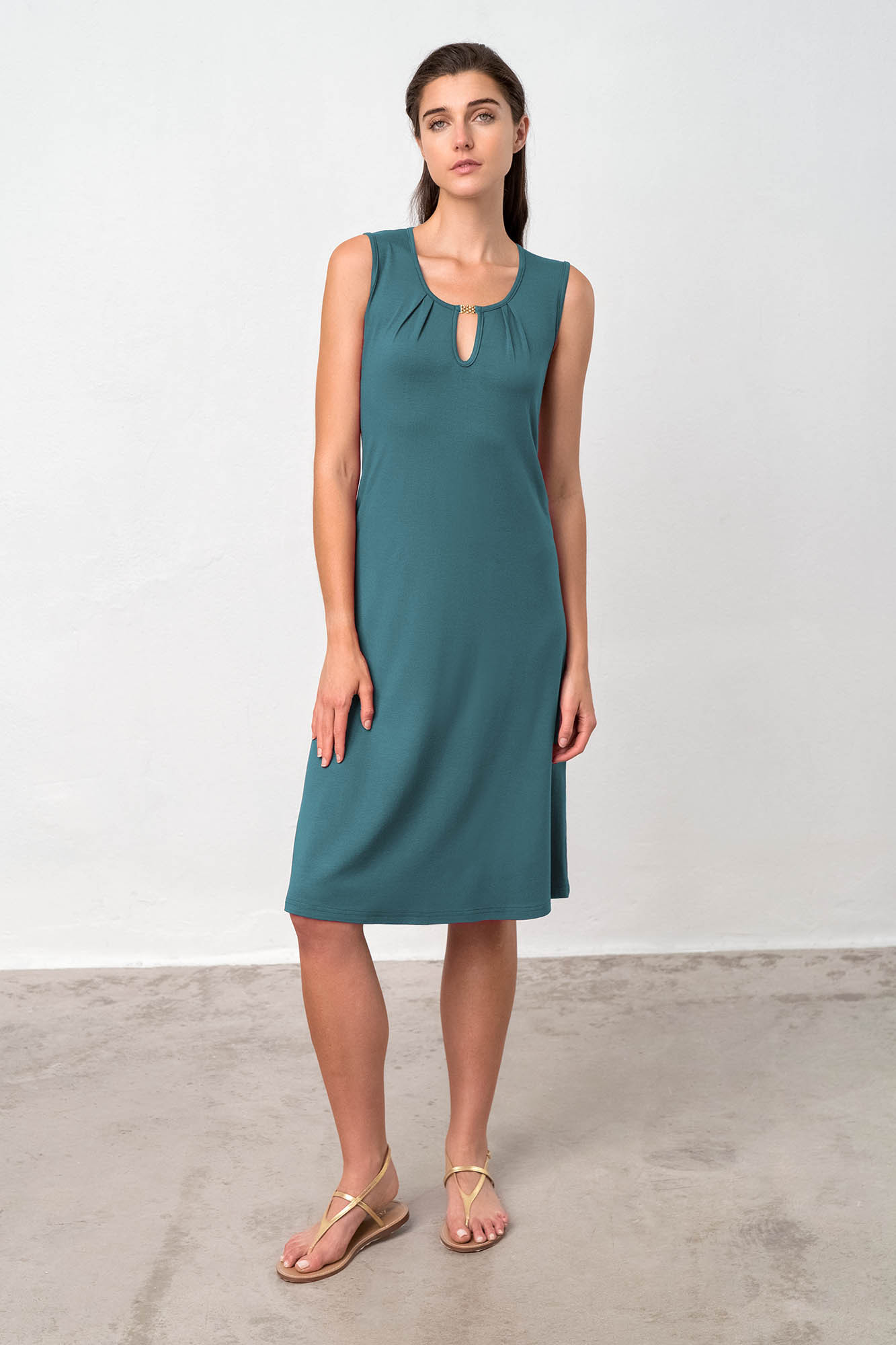 Vamp - Pohodlné dámské šaty – Syrah 18489 - Vamp Barva: green atlantic, Velikost: M