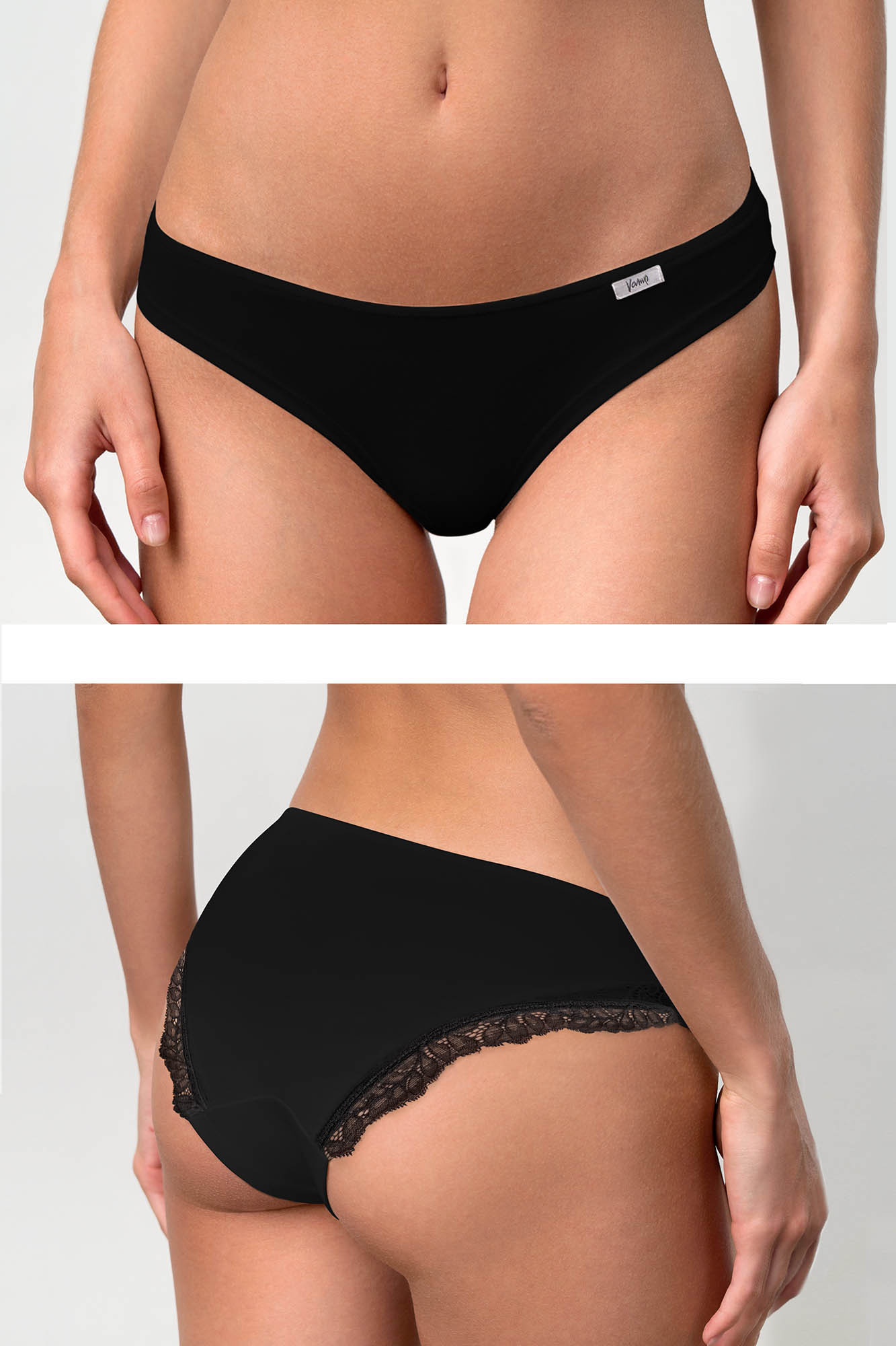 Vamp - Dámské kalhotky s krajkou – Leticia 18842 - Vamp Barva: black, Velikost: XL