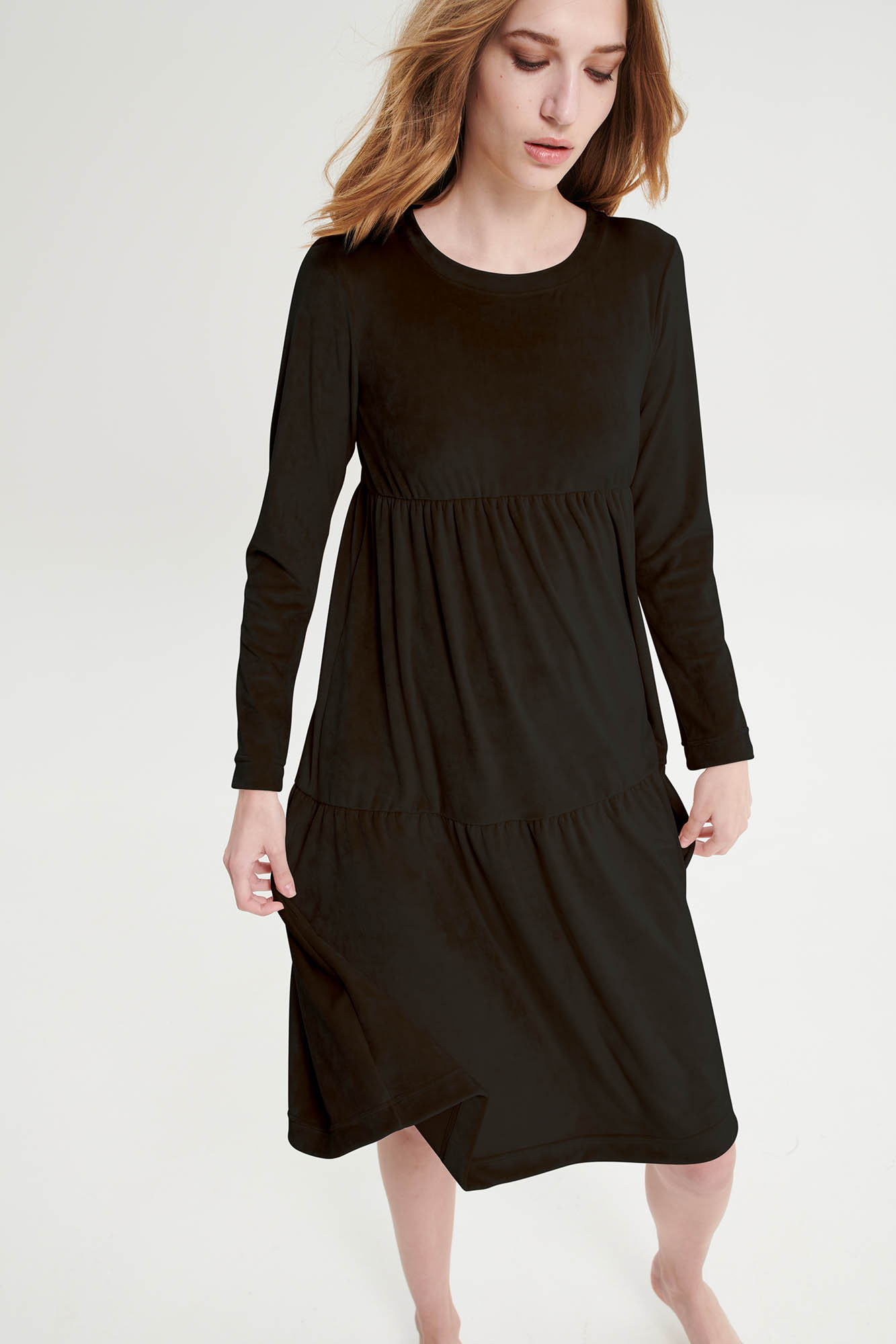 Vamp - Zimní sametové šaty 19334 - Vamp black XL