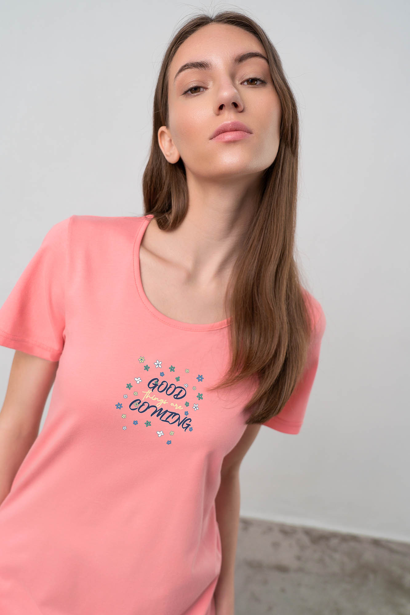 Vamp - Dámská noční košile 70000 - Vamp Barva: Peach, Velikost: S