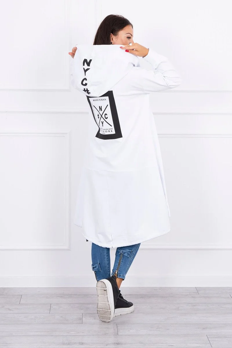 Pláštěnka s kapucí oversize bílá UNI (obrázek 4)