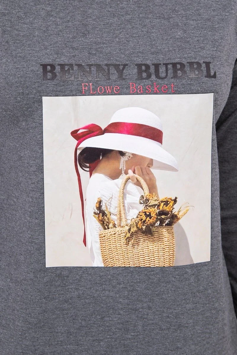 Kesi Šaty 66858 s potiskem Barva: Šedá - tmavě, Velikost: UNI