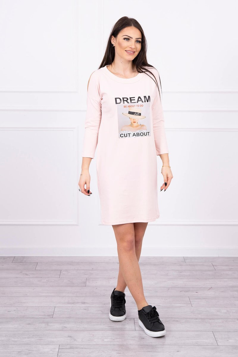 Šaty s potiskem Dream powder pink UNI