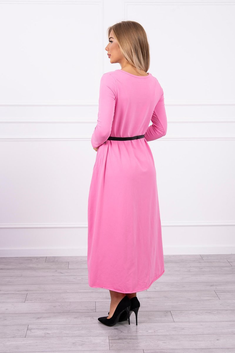 Šaty s ozdobným páskem a nápisem light pink UNI