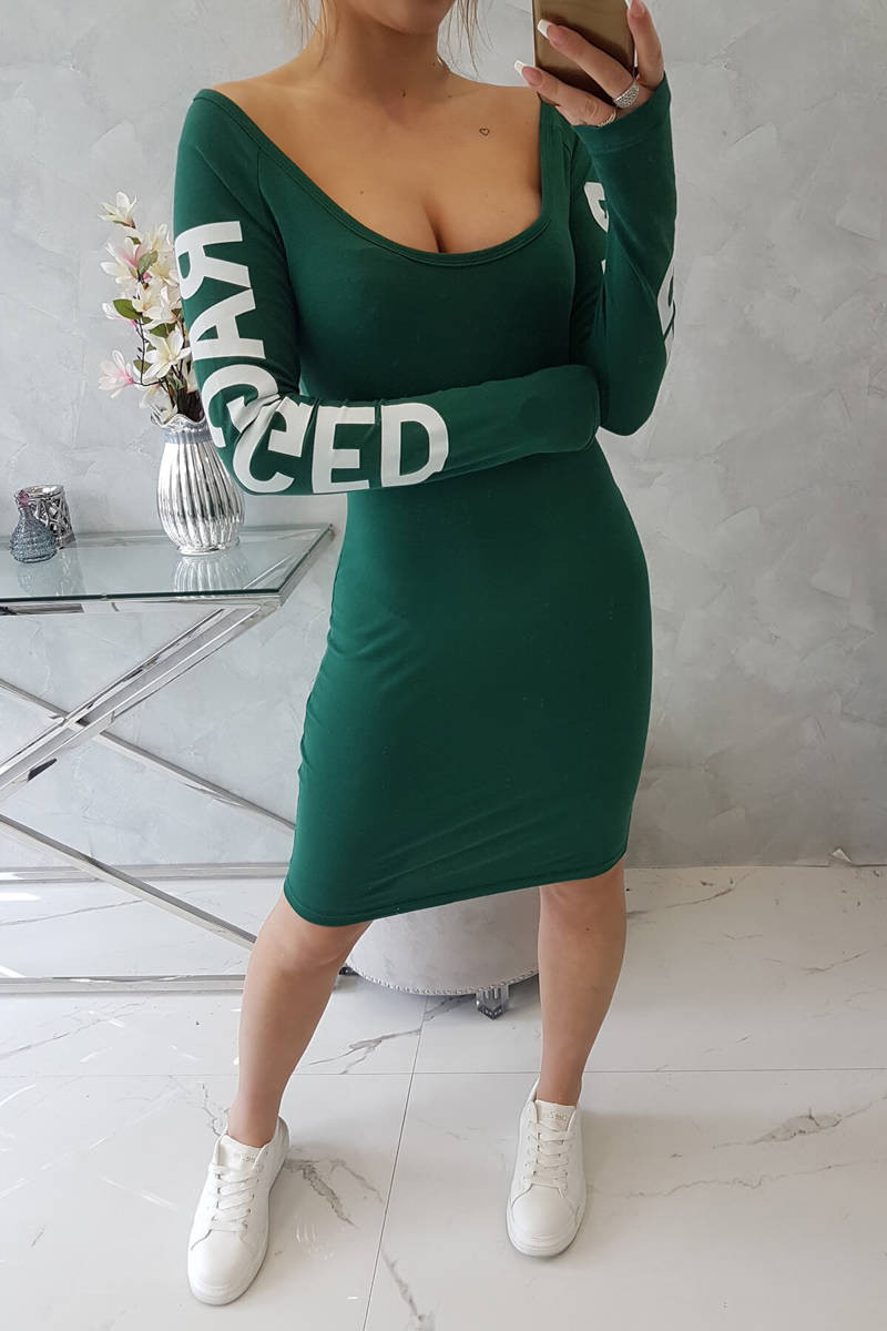 Roztrhané zelené šaty UNI