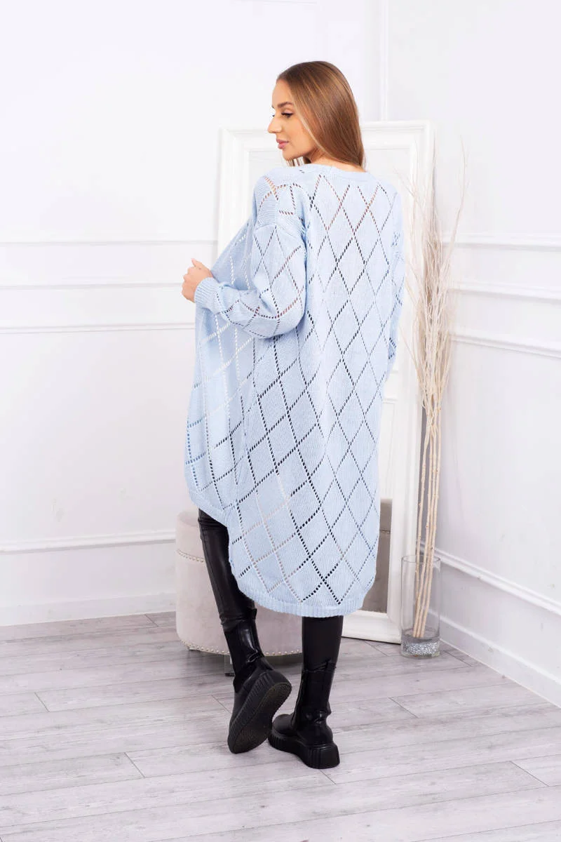 Sveter s geometrickým vzorom modrý UNI