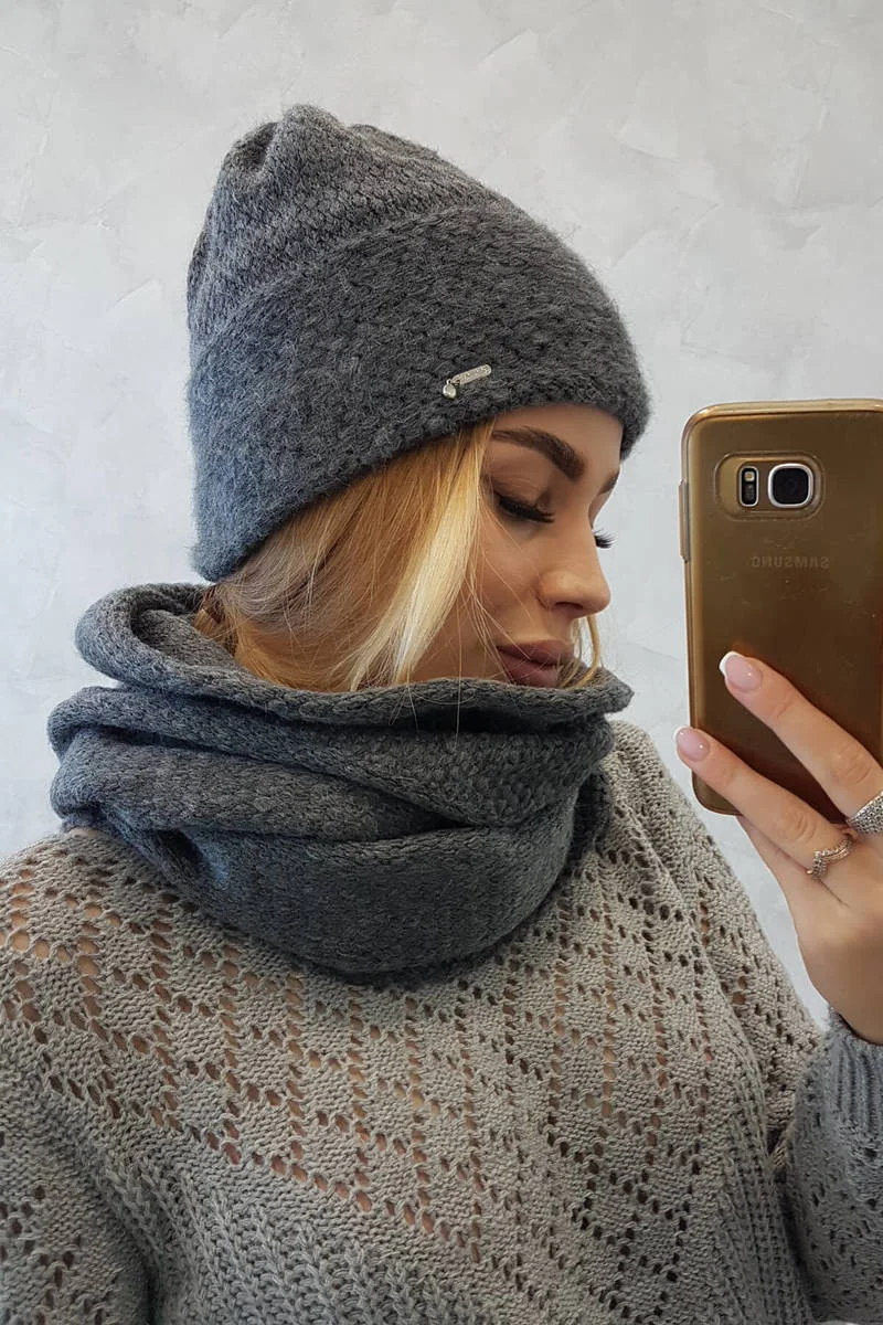 Dámska súprava s mohérom Pearl P101 graphite UNI